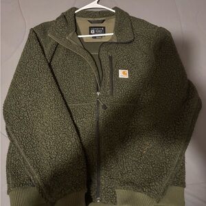Carhartt Olive Green Sherpa Fleece Jacket